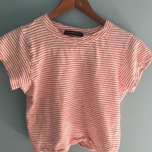 Red pinstripe brandy tee